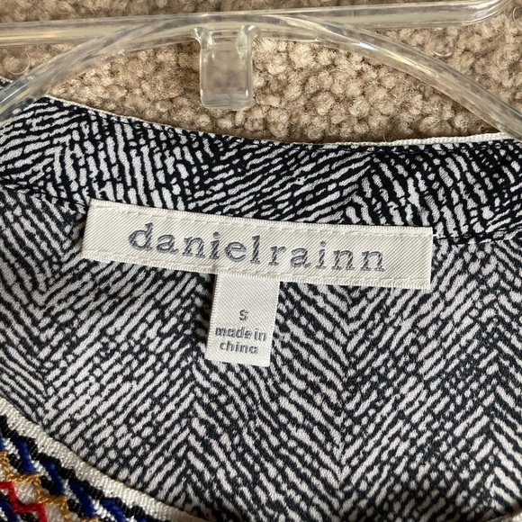 Daniel Rainn Blouse Black Multicolor Tie Small Office Casual - Picture 4 of 4